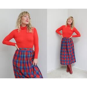 1980's Vintage Pendleton Plaid & Wool Skirt ~ Women's XS 26" Waist  Made in USA